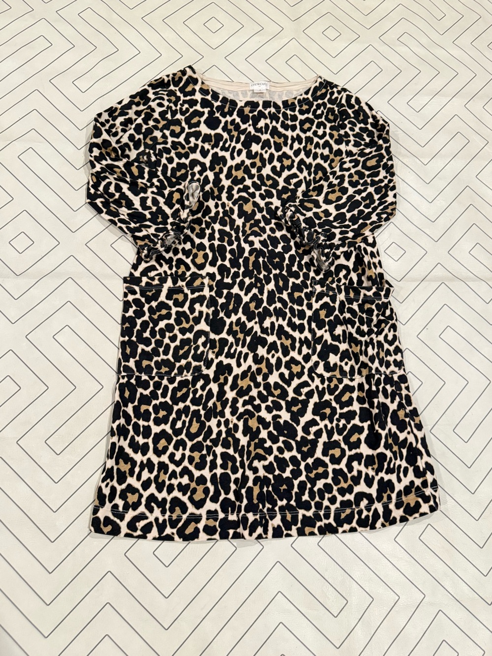 Crewcuts Leopard Print Long Sleeve Dress